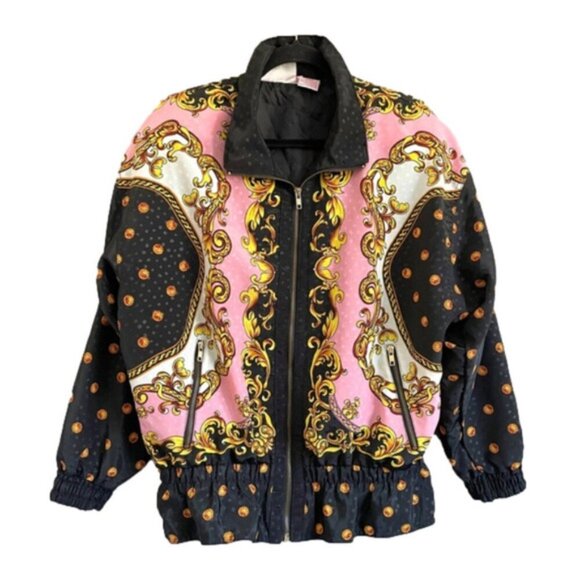 Vintage Baroque Batwing Lined Windbreaker / Light Jacket - Medium - Picture 10 of 11